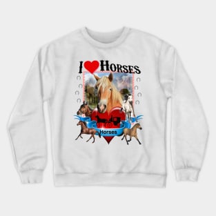 I Love Horses Cowboy Cowgirl Cottagecore Hidden Valley Ranch Country Rodeo Horse Lovers Graphic Crewneck Sweatshirt